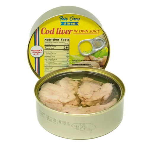 Vista 3 de Foie Gras of the Sea Hígado de bacalao capturado en la naturaleza islandés (Foie de Morue) en aceite propio, 7.1 onzas, paquete de 5 – Omega-3