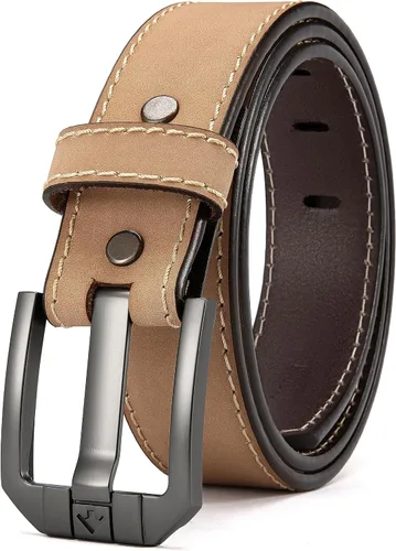 Vista 3 de Cinturón de cuero para pistola para hombre, cinturón resistente de 1.5 pulgadas para trabajo CCW