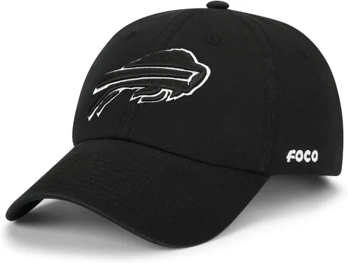 Vista 33 de FOCO NFL Gorras y Gorras Casuales para Hombres con Logotipo de Equipo de la NFL, Negro y Blanco