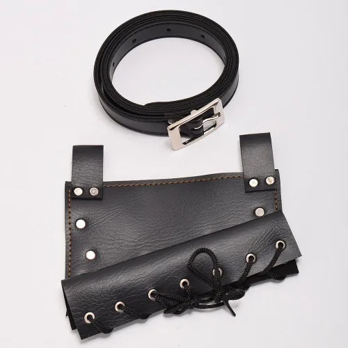 Vista 3 de BLESSUME Funda medieval de rana de espada con cinturón de estoque cruzado con cordones, 1 unidad