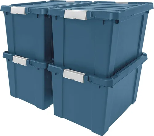 Vista 10 de IRIS USA - Contenedores de almacenamiento con tapa de 3 galones con candado, paquete de 5 - Fabricados en EE. UU., contenedores resistentes