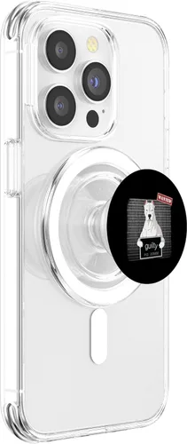 Vista 3 de Dogo Argentino mug shot guilty dog PopSockets MagSafe PopGrip for iPhone