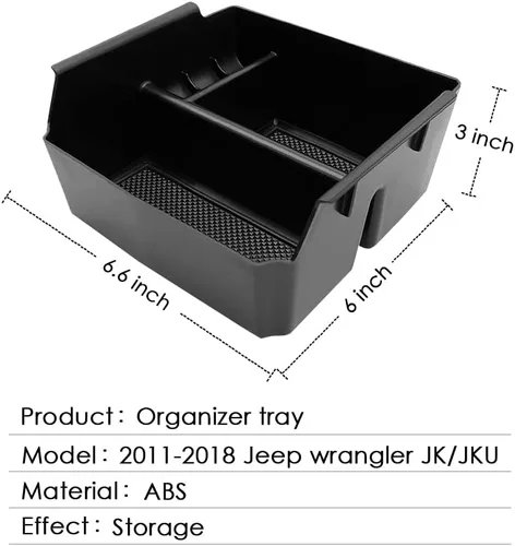 Vista 7 de RESTBONE Bandeja organizadora de consola central compatible con Jeep Wrangler JK y JKU 2011, 2012, 2013, 2014, 2015, 2016, 2017, 2018, accesorios