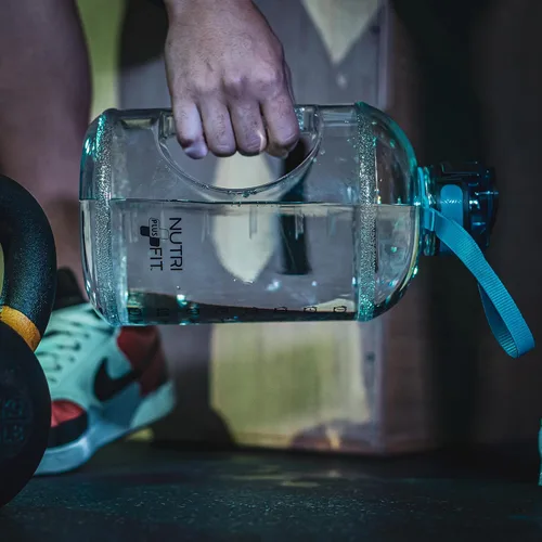 Vista 7 de Botellas de agua motivacionales de un galón de Nutrifit (azul)