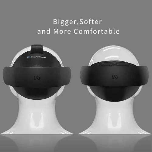 Vista 5 de Globular Cluster Comfortable Kit Compatible with Meta Quest Pro-Soft and Bigger Forehead Pads and Rear Pads with Top Strap Added