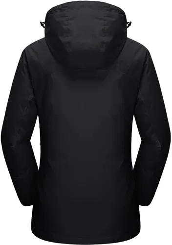 Vista 2 de MAGCOMSEN - Chaqueta de esquí 3 en 1 para mujer, con forro interior de vellón, chaqueta tipo parca rompevientos e impermeable para el invierno