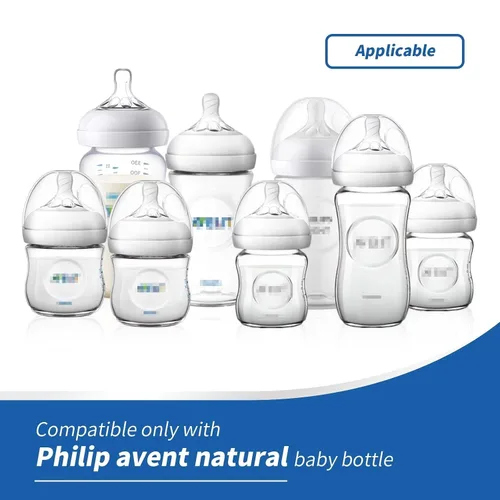 Vista 6 de Kit de conversión de boquilla suave para biberón natural Philips Avent, asas de biberón y popote con peso (paquete de 2)