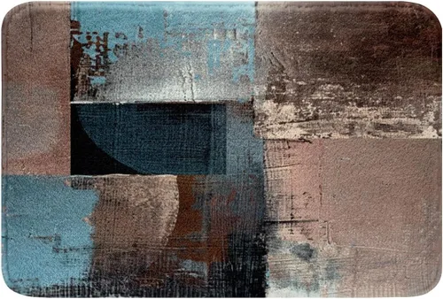 Vista 10 de Erosebridal Alfombra de baño abstracta azul de acuarela negra para niños y adolescentes, alfombra de baño de teñido anudado blanco degradado