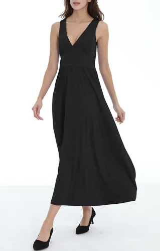 Vista 2 de YIESIES Womens Sleeveless Deep V Neck Spaghetti Strap Backless Split Long Maxi Dress Evening Cocktail Party Dress