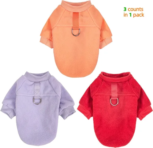 Vista 2 de ChiDogz Ropa para gatos y perros Ropa para perros y gatos Sudadera elástica y cálida para perro, suéter para cachorros y gatos con correa