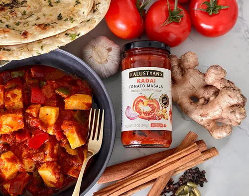 Vista 5 de Kalustyan's Salsa a fuego lento de curry indio de tomate, trae a casa los sabores de la comida india con esta versátil salsa india a base de tomate