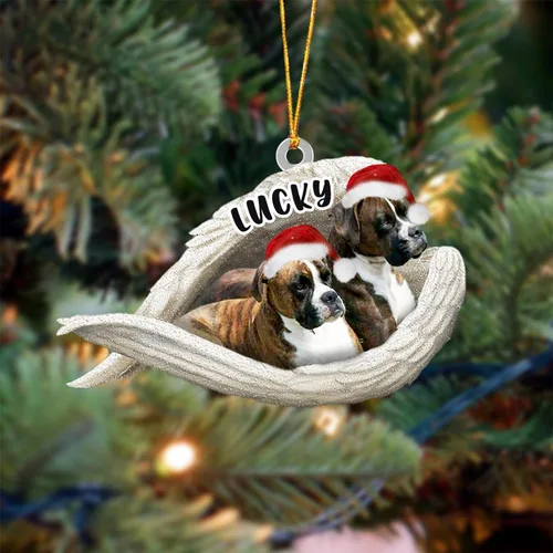 Vista 9 de Ángel durmiente de Afghan Hound para Navidad, adorno personalizado con el nombre del perro, adorno de Navidad personalizado para amantes de perros