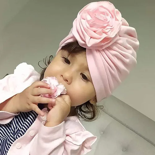 Vista 4 de inSowni 8 unidades de gorras de turbante para hospitales de guardería gorros con flores para bebés y niñas recién nacidos