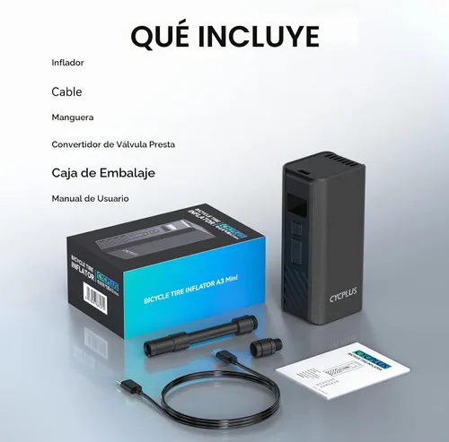 Vista 8 de CYCPLUS Bomba eléctrica para bicicleta, A3Mini, 120 PSI, motor sin