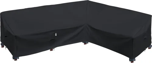 Vista 49 de Funda de Sofá Seccional de Servicio Pesado para Exteriores, Fundas Impermeables 600D para Sofá Seccional de Patio, Funda para Muebles de Jardín