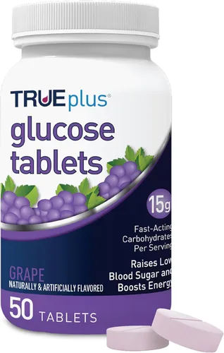 Vista 42 de TRUEplus® Tabletas de glucosa, sabor surtido (uva, frambuesa, naranja), botella de 50 unidades (1)