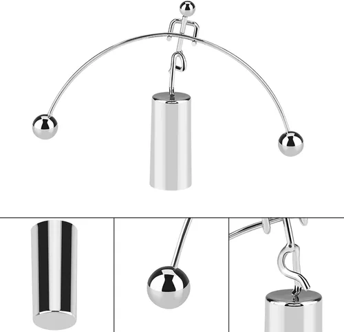 Vista 2 de Newton's Balance Balls Science Toy for Home Decor, Pendulum Demonstration, Explore Physics Values, Suitable for Students