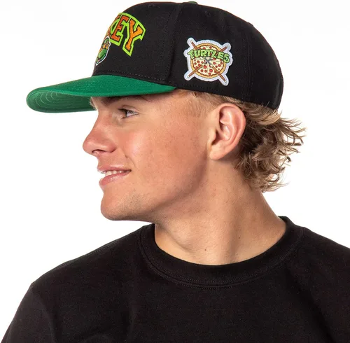 Vista 4 de Nickelodeon - Gorra clásica precurve bordada para hombre, diseño de tortugas ninja