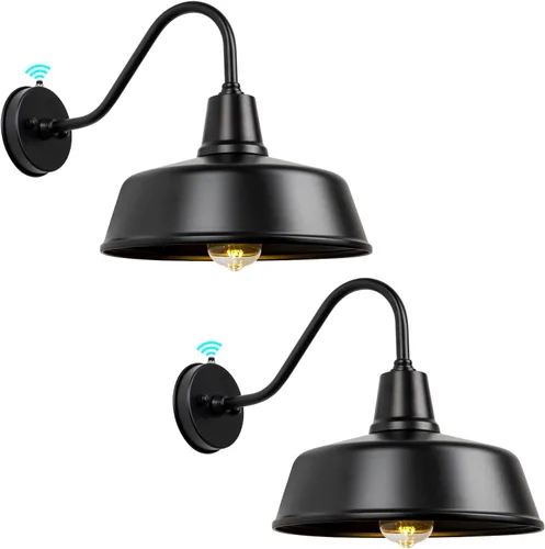 Vista 9 de Luz de Granero con Cuello de Ganso para Exteriores - Aplique de Pared Exterior para Casa de Campo, Sensor de Anochecer a Amanecer, Puerta Principal