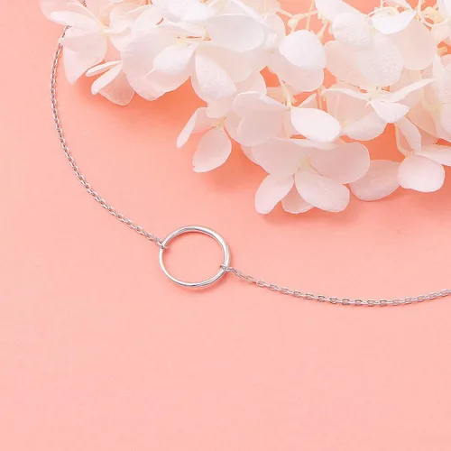 Vista 5 de Collar de plata esterlina S925, simple, delicada, ajustable de 13 a 16 pulgadas