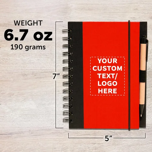 Vista 5 de DISCOUNT PROMOS Juego de 100 cuadernos de bloques ecológicos personalizados con bolígrafos, paquete a granel personalizado, perfecto