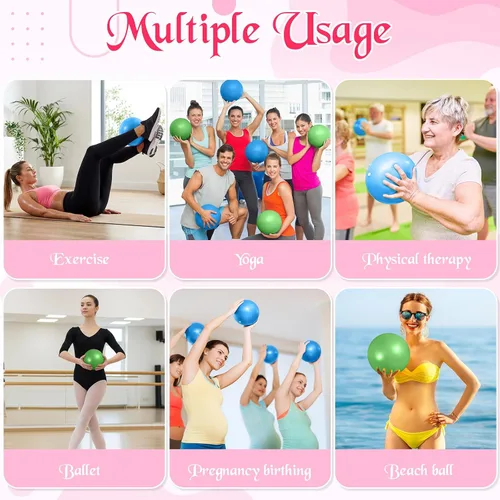 Vista 7 de Sotiff 20 pelotas pequeñas de ejercicio de pilates de 9 pulgadas, mini pelotas de barra de yoga para estabilidad, fitness, terapia física