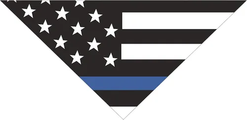 Vista 2 de Native Pup Thin Blue Line - Pañuelo para perro, paquete de 2, pañuelo de apoyo policial (pequeño)