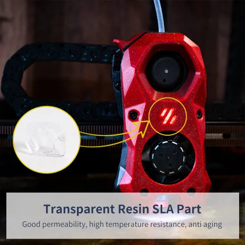 Vista 2 de 1 kit Voron 2.4 Trident SB StealthBurner extrusora RGBW Mini botón PCB LED soldado con cables de PTFE + 3 piezas de resina transparente SLA parte