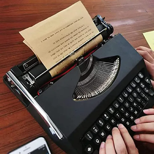 Vista 3 de NOGRAX Machinery - Máquina de escribir inglesa a la antigua, portátil y fácil de usar, juego de cintas rojas y negras, ideal para letras, escritura