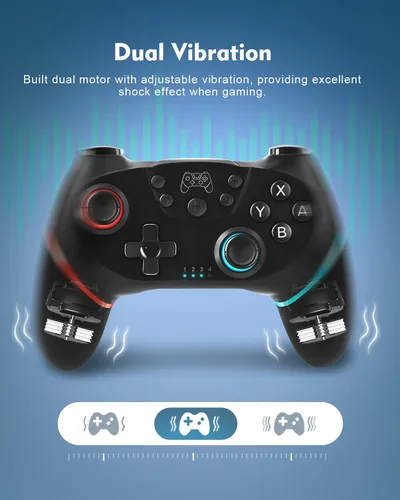 Vista 5 de Controlador de interruptor, YKOEX Pro para interruptorinterruptor Liteinterruptor OLED, interruptor remoto mando a distancia Gamepad Joystick, Turbo