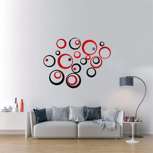 Vista 6 de 24 unidades de calcomanías de espejo circular de acrílico para pared, adhesivos DIY, decoración de arte moderno para mural, para sala, dormitorio 24