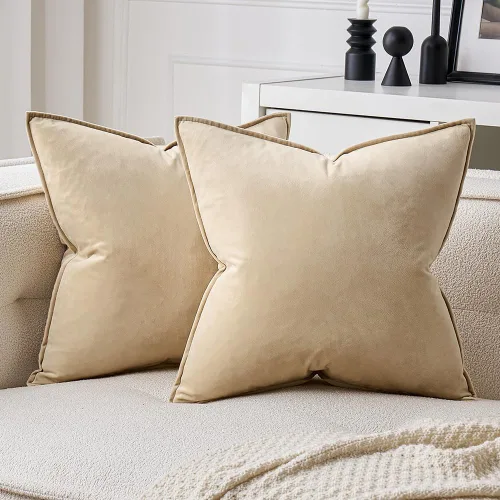 Vista 48 de MIULEE Paquete de 2 fundas de cojín decorativas de terciopelo suave, cuadradas, unicolor, para sofá, dormitorio, automóvil, 16 x 16 pulgadas