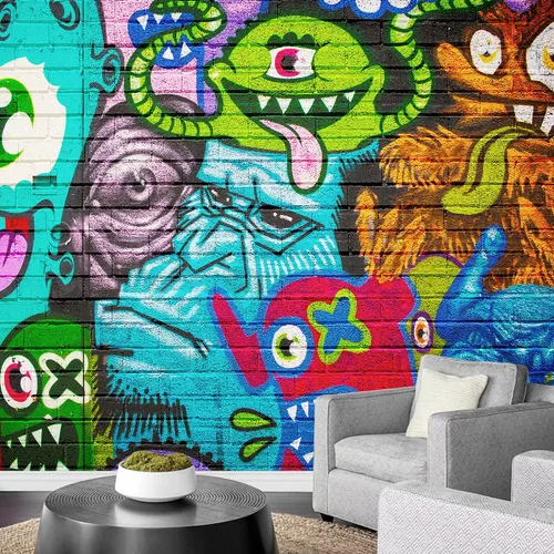 Vista 17 de wall26 - Pintura de arte abstracto marrón y beige - Mural de pared extraíble Papel pintado autoadhesivo grande - 66x96 pulgadas