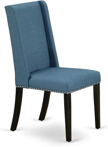 Vista 9 de East West Furniture DLFL3-ABK-21 - Juego de mesa de comedor de 3 piezas contiene una mesa de cocina redonda con gotas y 2 sillas de comedor Parsons