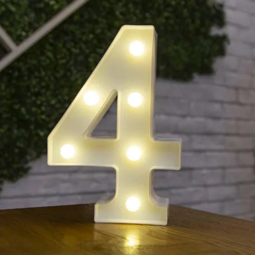Vista 38 de anso Letras LED del alfabeto con números iluminados, letras de plástico blanco, decoración de pie de la A a la Z 0 ~ 9 (rosa corazón)