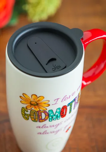 Vista 6 de Cypress Home Taza de viaje de café de cerámica con caja de regalo, 17 onzas