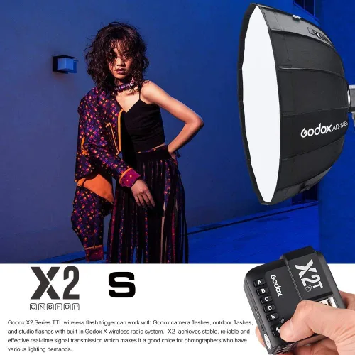 Vista 6 de GODOX X2T-C TTL Trigger Flash para Canon EOS Cámaras 1/8000s HSS TTL Función Manual Disparador con paño limpio