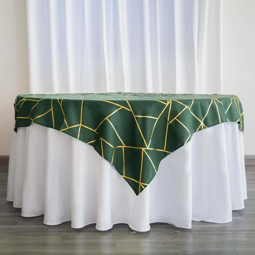 Vista 29 de Efavormart - Mantel redondo de poliéster de 120 pulgadas con patrón geométrico dorado Morado