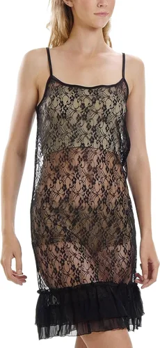Vista 2 de Melody Shop LEV Seethrough Babydoll Slip de encaje con volantes