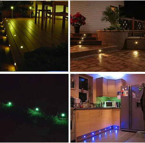 Vista 6 de B108 Luces LED de cubierta para jardín patio escaleras (RGB, 6 piezas)