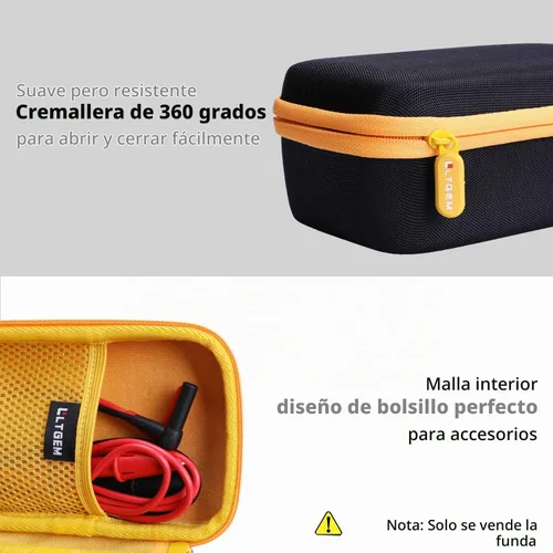 Vista 5 de Funda de transporte LTGEM para herramientas compatible con multímetro digital Fluke 117/115/116/114/113, bolsa de almacenamiento para detección