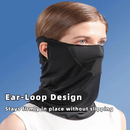 Vista 4 de Protección solar UV, polaina para el cuello, máscara facial refrescante para protección solar, pasamontañas transpirable, bandana para mujer