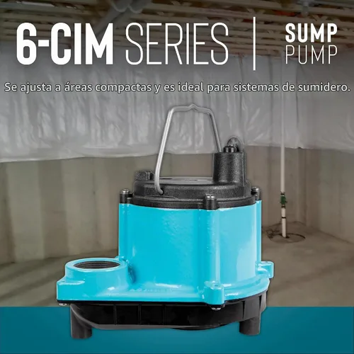 Vista 5 de Little Giant 6-CIM-R 115V, 1/3 HP Bomba manual de sumidero/utilidad, cable