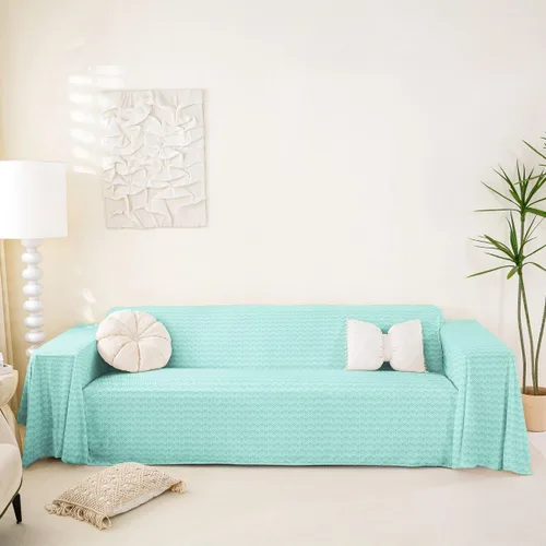Vista 10 de Erosebridal Funda de sofá de lunares de 71 x 91 pulgadas, funda de sofá con lunares geométricos, funda de sofá moderna de estilo rústico con Blanco