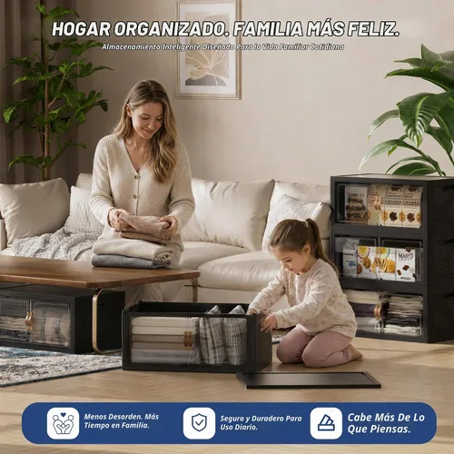 Vista 7 de SAILUN 146QT - Contenedores de almacenamiento apilables con tapa, armario Negro-165qt