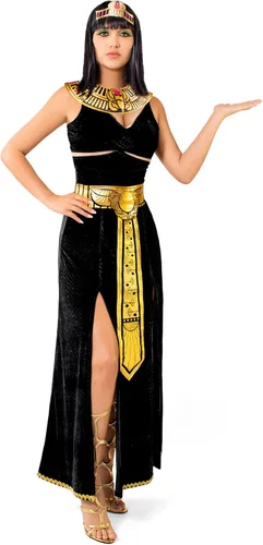Vista 8 de Spooktacular Creations Disfraz de Cleopatra negro para mujer con collar, cinturón, diadema para adultos