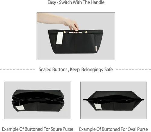 Vista 2 de ZTUJO Organizador de bolso para bolso y moldeador de bolsa, organizador de bolsa para Speedy Neverful, 6 tamaños (XL, negro sedoso)
