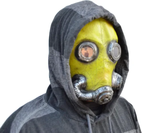 Vista 3 de Acid Tactical Máscara de gas espeluznante de Halloween, máscara de riesgo biológico para fiesta de disfraces y radiación tóxica
