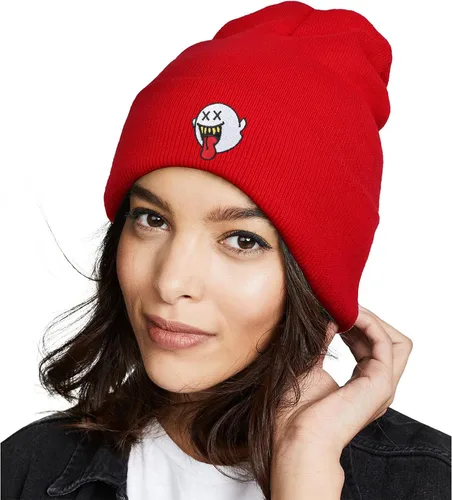 Vista 2 de Halloween Novelty Winter Knit Beanie Hat for Men Women Ghost Skull Cap Knit Beanie