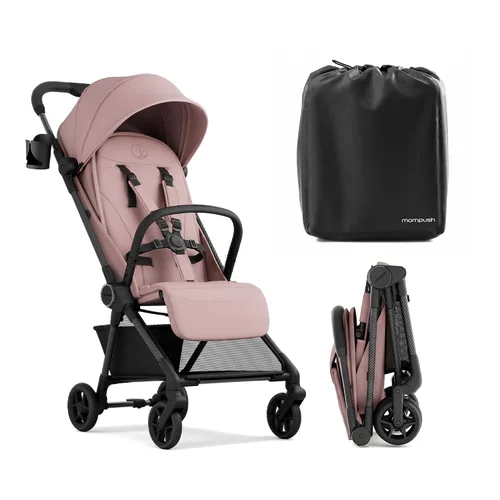 Vista 15 de Mompush Nexis - Cochecito de viaje ligero de fibra de carbono, equipaje de Negro